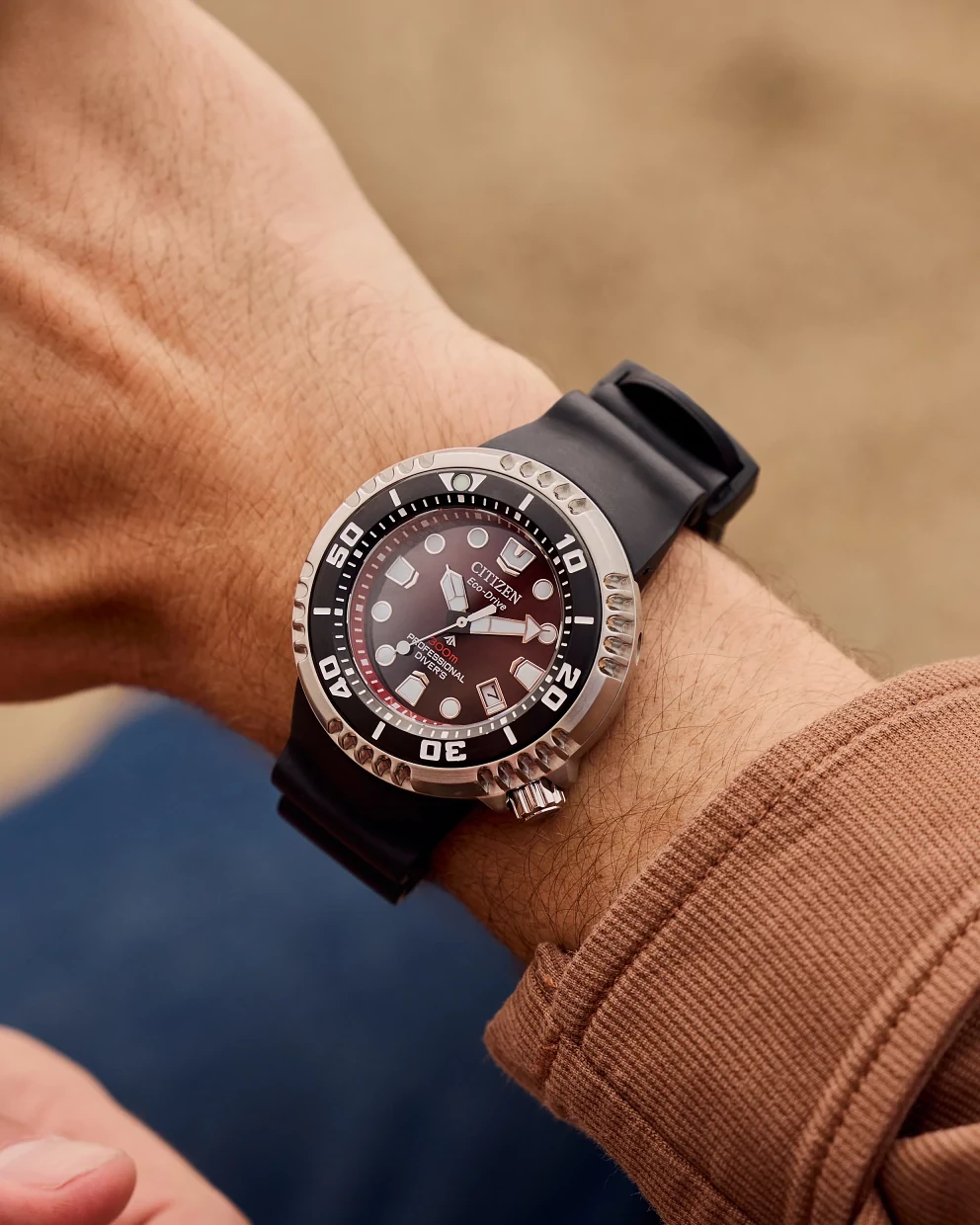 Promaster Dive E365 Red Dial BENEBiOL™ PU Strap BN1024-01Z | CITIZEN